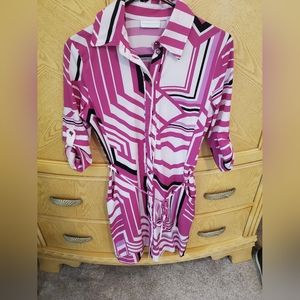 Like new new York & company pink white and black dress. Size xs